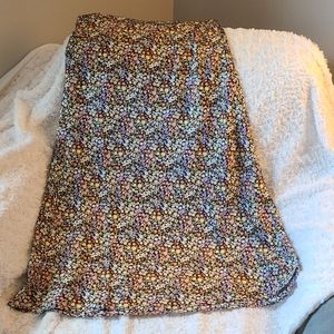 NWT Loft Satin Floral Maxi Skirt